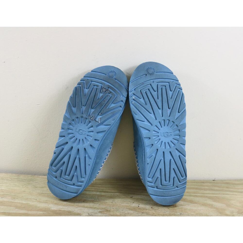 Ugg Slippers Womens 8 Braid Blue Suede Naval Tasman II Clogs Mules Shoes - Picture 5 of 10